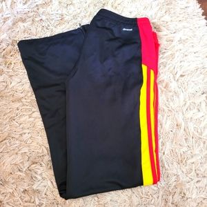 Mens Vintage Adidas Black Red Yellow Joggers Size Medium